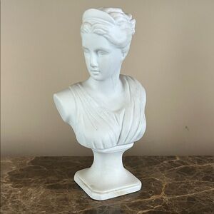 Elegant White Ceramic Bust Sculpture